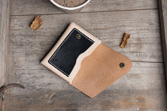 Handmade Leather Mens Cool billfold Wallet Card Holder Small Card Slim Wallets for Men