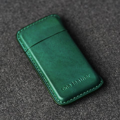 Handmade Green Leather Womens 5pcs Cigarette Holder Case Cool Custom Cigarette Case for Women - iwalletsmen