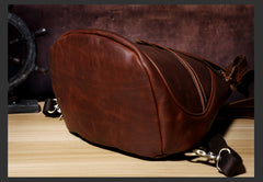 Genuine Leather Mens Cool Chest Bag Sling Bag Crossbody Bag Travel Bag Hiking Bag for men