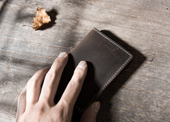 Handmade Leather Mens Cool billfold Wallet Card Holder Small Card Slim Wallets for Men