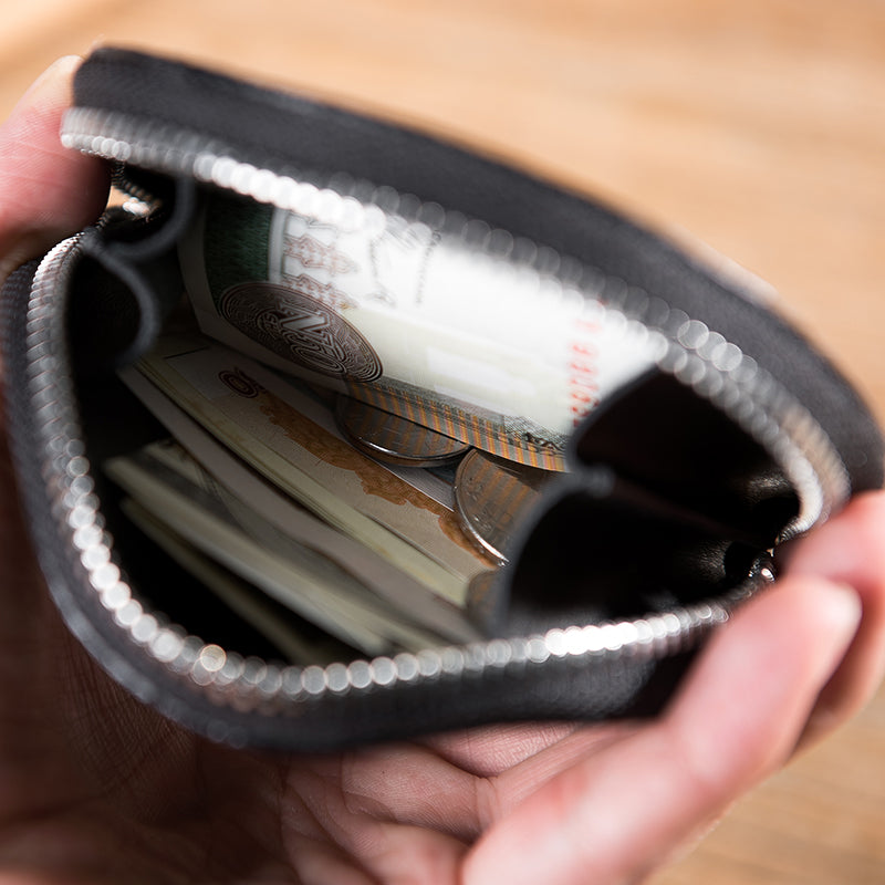Handmade Leather Mens Cool Change Coin Wallet Coin Holder Coin Pouch Case for Men