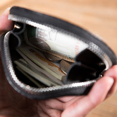 Handmade Leather Mens Cool Change Coin Wallet Coin Holder Coin Pouch Case for Men