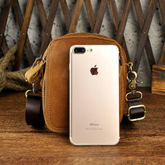 Leather Belt Pouch Mens Small Cases Waist Bag Hip Pack Belt Bag Fanny Pack Bumbag for Men