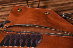 Handmade Mens Cool Leather Chain Wallet Biker Trucker Wallet with Chain for Men - iwalletsmen