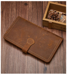 Handmade Leather Mens Travel Wallet Passport Leather Wallet billfold Slim Wallets for Men