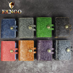 Handmade Leather Floral Mens Cool billfold Wallet Card Holder Small Card Slim Wallets for Men