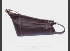 Genuine Leather Mens Cool Chest Bag Sling Bag Crossbody Bag Travel Bag Hiking Bag for men