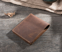 Handmade Leather Mens Cool Slim Leather Wallet Men Small Wallets Bifold for Men