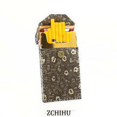 Handmade Leather lizard skin Womens Engraved Cigarette Holder Case for Women - iwalletsmen