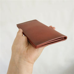 [On Sale] Handmade Vintage Mens Leather Long Wallets Cool Long Wallet for Men - iwalletsmen