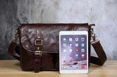 Genuine Leather Mens Cool Messenger Bag Chest Bag Bike Bag Cycling Bag for men