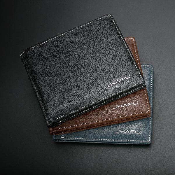 Genuine Leather Mens Cool Slim Leather Wallet Men Small Wallets Bifold for Men