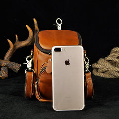 MEN LEATHER Belt Pouch WAIST BAG HIP PACK BELT BAG CELL PHONE HOLSTER - iwalletsmen