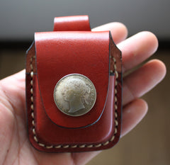 Mens Leather Zippo Lighter Pouch with Loop Cool Zippo lighter case with Clip - iwalletsmen