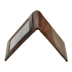 Handmade Leather Mens Cool Slim Leather Wallet Card Wallet Holders Men Small Wallets Bifold for Men