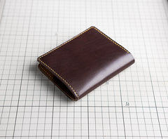 Handmade Leather Mens Cool Slim Leather Wallet Men Small Wallets Bifold for Men