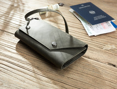 Handmade Leather Mens Cool Long  Chain Wallet Phone Biker Trucker Wristlet Wallet