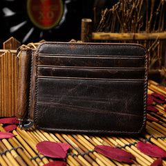 Genuine Leather Mens Cool Slim Leather Wallet Card Wallet Holders Men Front Pocket Wallet for Men