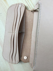 Handmade Mens Leather Biker Wallet Biker Chain Wallets Cool Long Wallet with Chain - iwalletsmen