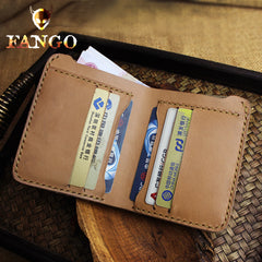 Handmade Leather Floral Mens Cool Slim Leather Wallet Men billfold Wallets Bifold for Men