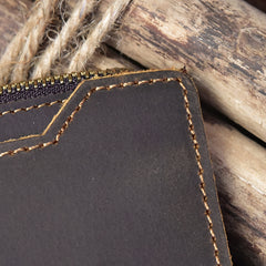 Handmade Leather Mens Cool Long Leather Wallet Passport Wallet Travel Wallet for Men
