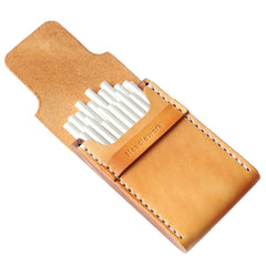 Wooden Beige Leather Womens 20pcs Cigarette Case Custom Cigarette Holder for Women - iwalletsmen