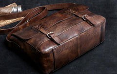 Genuine Leather Mens Cool Messenger Bag Briefcase Chest Bag Bike Bag Cycling Bag for men