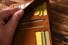 Handmade Mens Cool billfold Leather Wallet Men Small Slim Wallets Bifold for Men - iwalletsmen