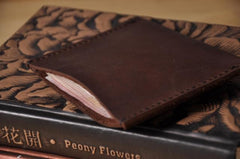 Handmade Mens Cool billfold Leather Wallet Men Small Card Slim Wallets Bifold for Men