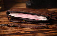 Handmade Mens Cool Long Leather Chain Wallet Cards Biker Trucker Wristlet Wallet
