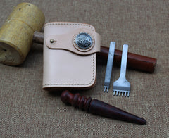Cool Small Leather Biker Chain Wallet Mens Handmade billfold Chain Wallets - iwalletsmen