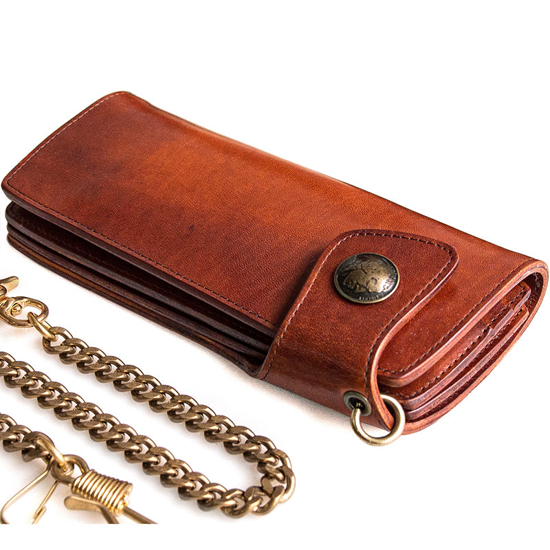 Handmade Mens Cool Leather Chain Wallet Biker Trucker Wallet