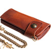 Handmade Mens Cool Leather Chain Wallet Biker Trucker Wallet with Chain for Men - iwalletsmen
