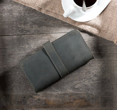 Handmade Leather Mens Clutch Wallet Cool Leather Wallet Long Phone Wallets for Men