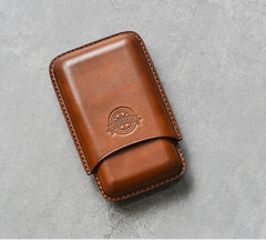 Cool Green Leather Mens 3pcs Cigar Case Cool Custom Leather Cigar Case for Men - iwalletsmen