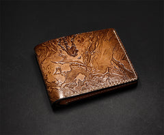 Handmade Leather Tooled League of Legends LOL Thresh Mens billfold Wallet Cool Leather Wallet Slim Wallet for Men