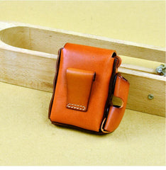 Handmade Leather Mens Cigarette Case with Belt Loop Cool Lighter Holder for Men - iwalletsmen