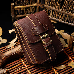 Leather Belt Pouch Mens Small Cases Waist Bag Hip Pack Belt Bag Fanny Pack Bumbag for Men