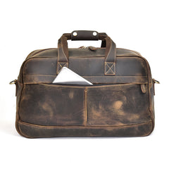 Genuine Leather Mens Cool Weekender Bag Travel Bag Duffle Bags Overnight Bag Holdall Bag for men