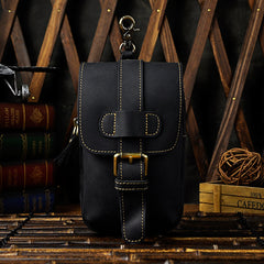Leather Belt Pouch Mens Small Cases Waist Bag Hip Pack Belt Bag Fanny Pack Bumbag for Men