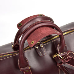 Genuine Leather Mens Cool Weekender Bag Travel Bag Duffle Bags Overnight Bag Holdall Bag for men