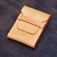 Cool Wooden Beige Leather Mens 7pcs Cigarette Case Custom Cigarette Holder for Men - iwalletsmen