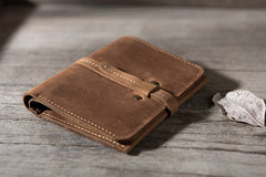 Handmade Leather Mens Cool Slim Leather Wallet Men Small Wallets Bifold for Men