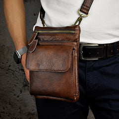 Leather Belt Pouch Mens Small Cases Waist Bag Hip Pack Belt Bag Fanny Pack Bumbag for Men