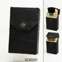 Cool Handmade Sharkskin Mens Black Cigarette Holder Case for Men - iwalletsmen