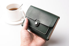 Handmade Leather Mens Cool billfold Wallet Card Holder Small Card Wallets for Men Women