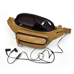 Vintage Leather Fanny Pack Mens Waist Bag Hip Pack Belt Bag for Men - iwalletsmen