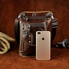 Leather Belt Pouch Mens Cases Waist Bag Hip Pack Belt Bag Fanny Pack Bumbag for Men