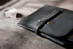 Handmade Leather Mens Cool Slim Leather Wallet Men Small Wallets Bifold for Men