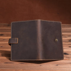 Handmade Mens Leather Small Slim Passport Wallet Vintage Bifold Long Wallet For Men - iwalletsmen